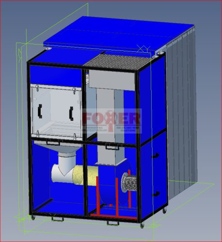 CSF-3000 elszívó kabin (2x2,2kW CLEAN-22)