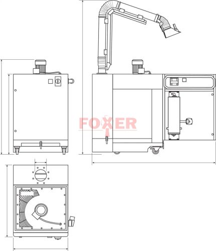 JETCLEAN DF-1-8MQ / mobil hegesztési füstelszívó 0.75kW kar nélkül