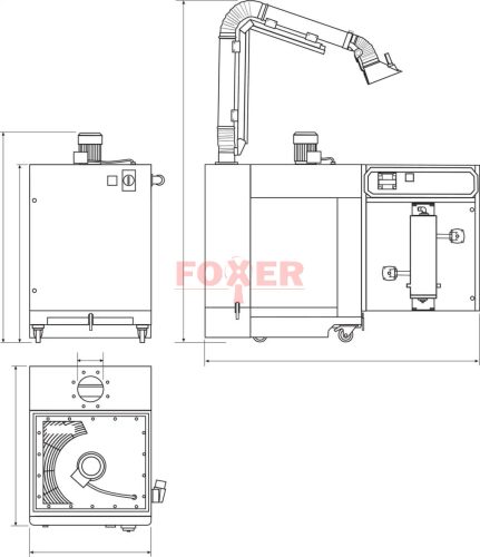 JETCLEAN DF2 W3 1,1kW mobil hegesztési füstelszívó ENS 160/3P elszívókarral